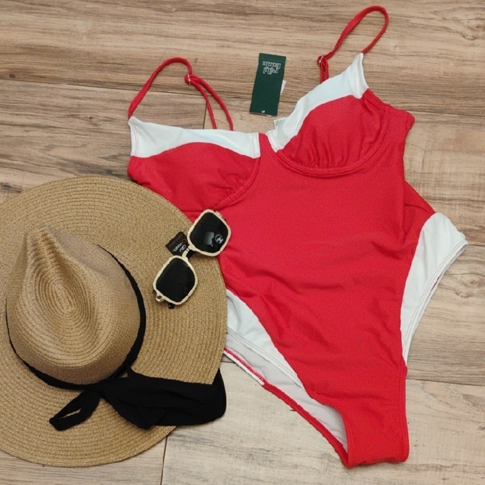 Wild Fable Red and White Swimsuit
